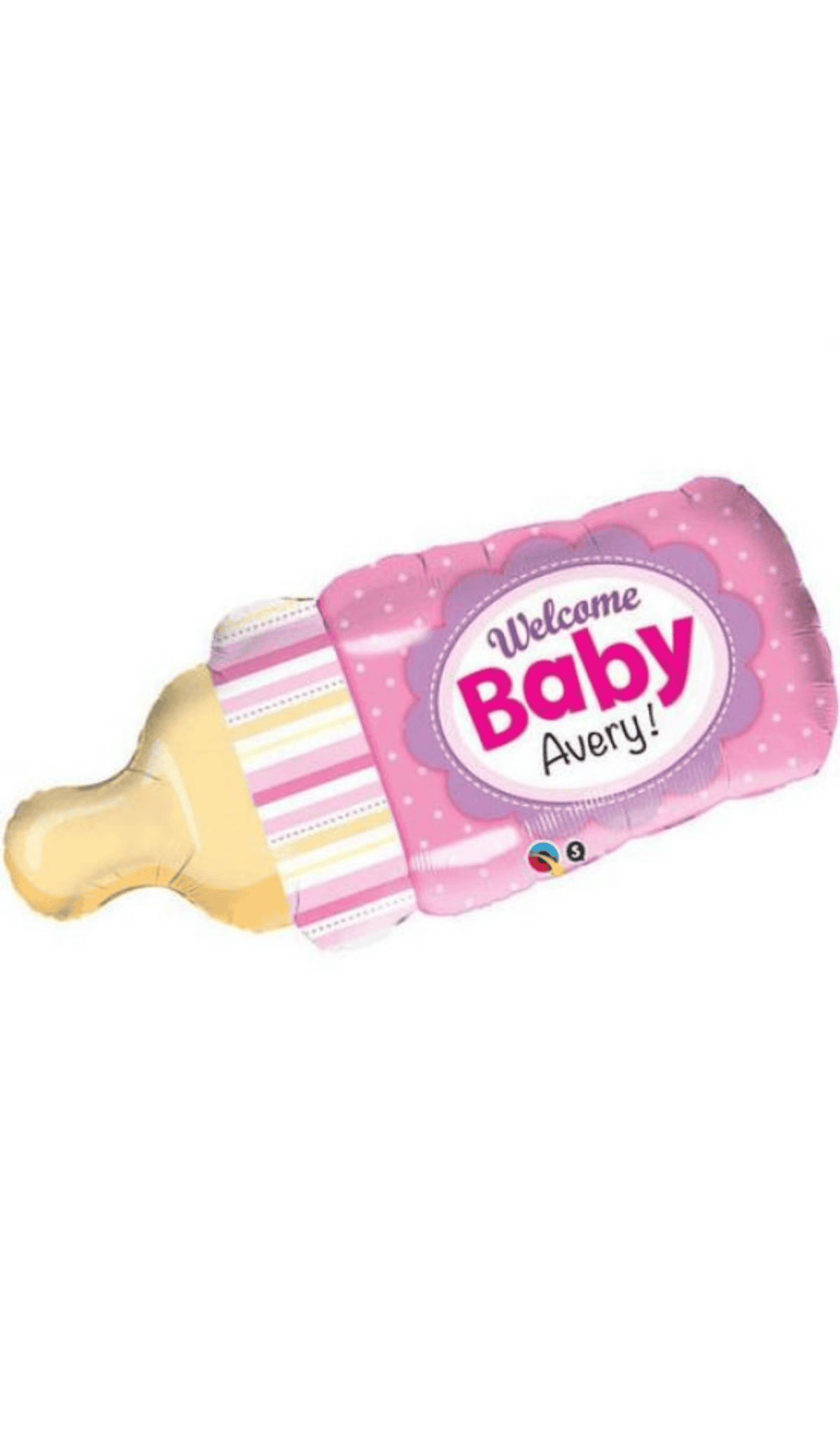 Welcome Baby Bottle Pink Foil Balloon