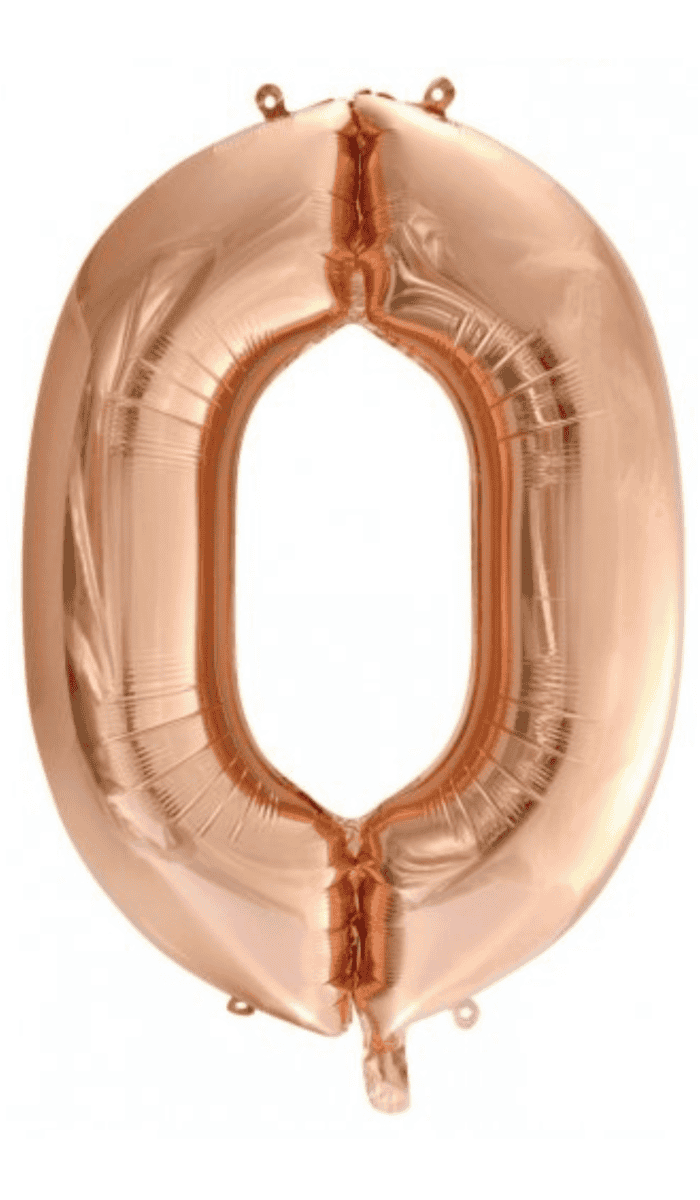 Rose Gold Number Zero Foil Balloon