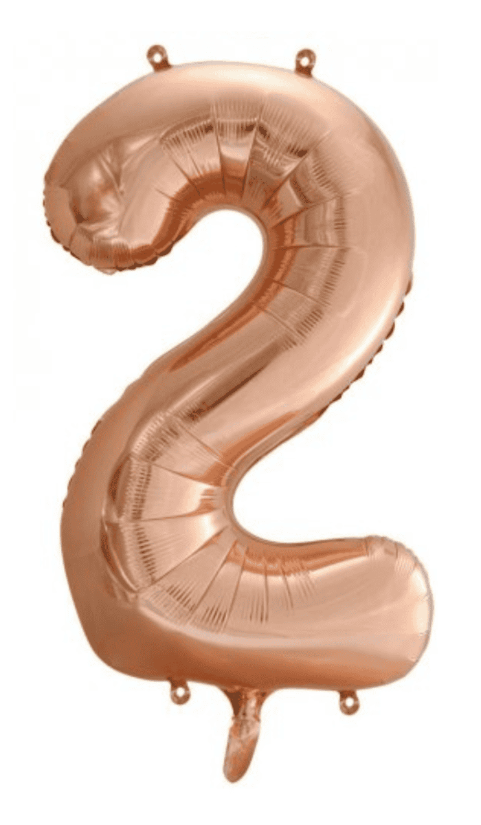 Rose Gold Number Two Foil Balloon
