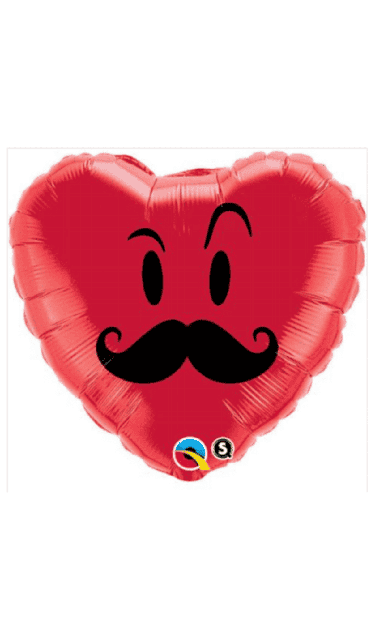 Smiley Heart Moustache Foil Balloon