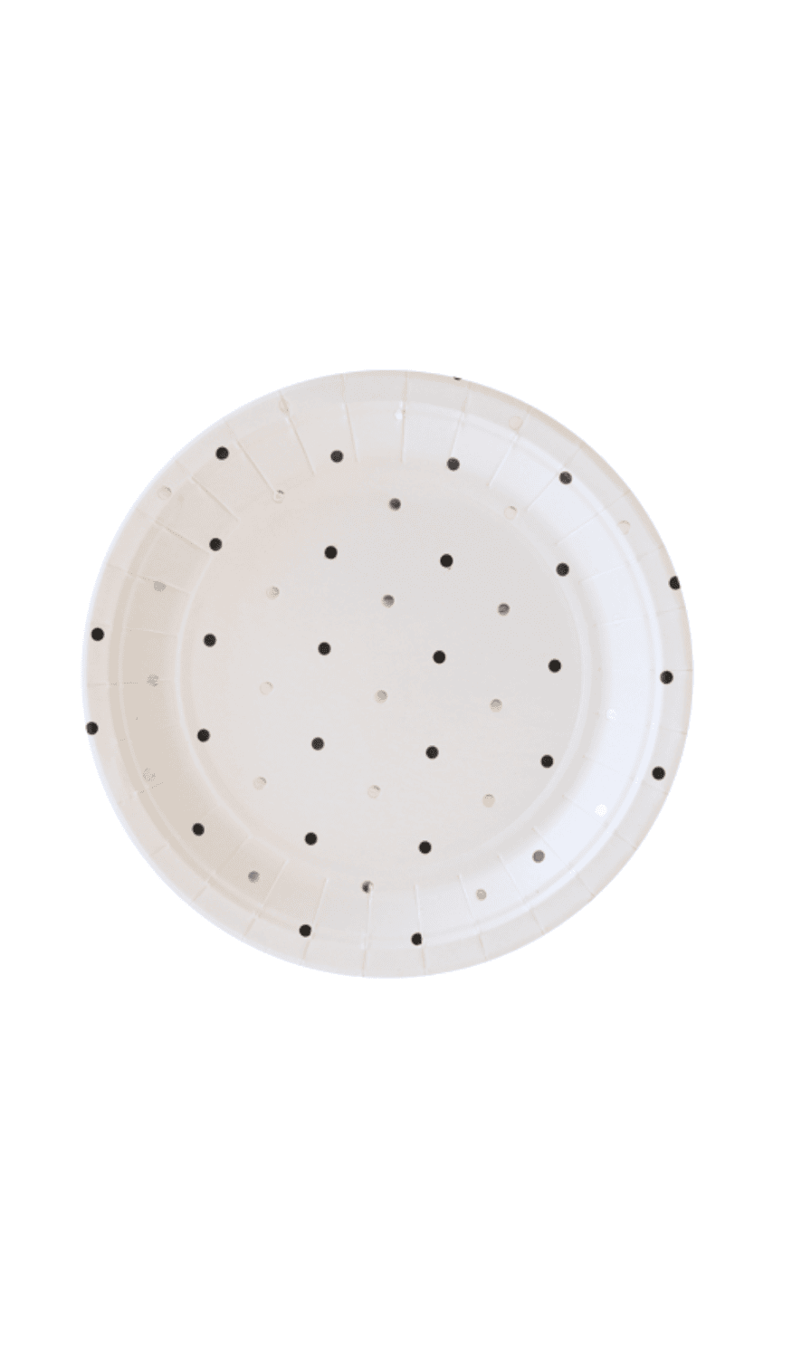 Dessert Plates Paper Silver Black Dots