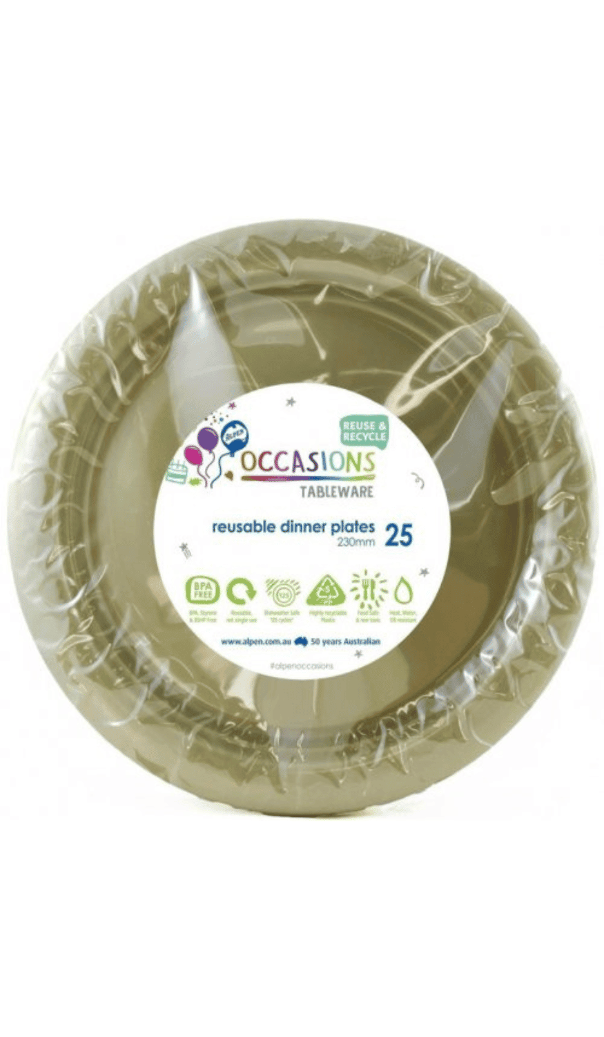 Dinner Plates Plastic Gold