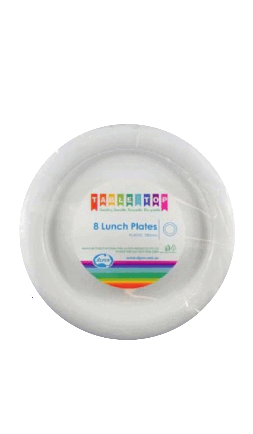 Plastic Lunch Plates White 8 Pack