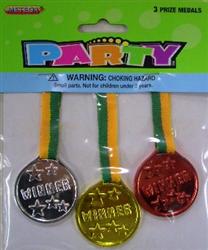 Novelty Prize Medals 3 Pkt