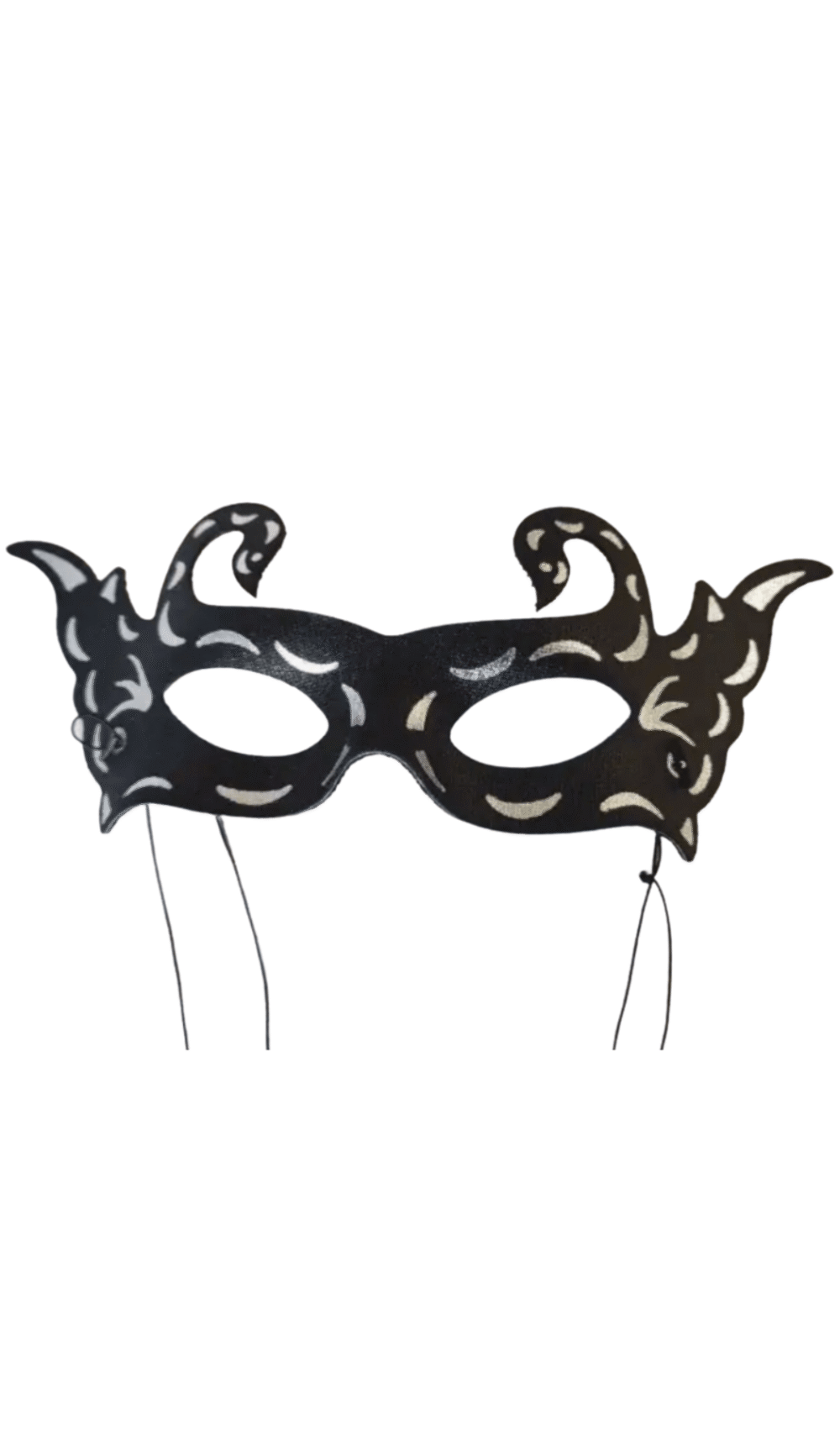 Black silver flocked eye mask