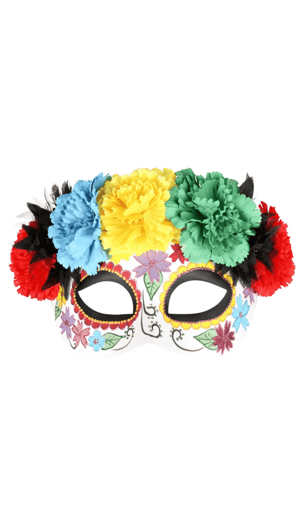 Frida bright flowers masquerade mask costume