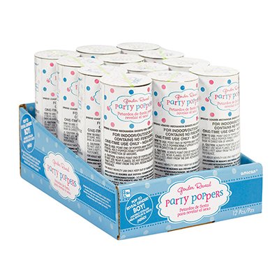 Gender Reveal Blue Confetti Popper