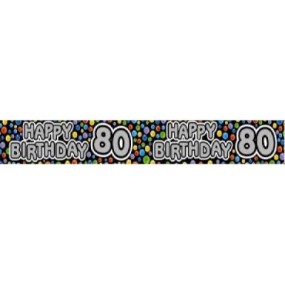 Foil Banner 80th Birthday Black