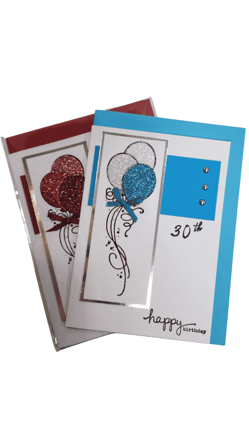 30th Birthday Balloons Glitter Handmade Card