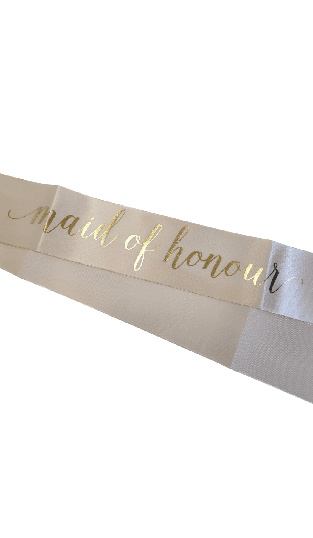 Hens Party Sash Blush with Gold text Maid of Honour