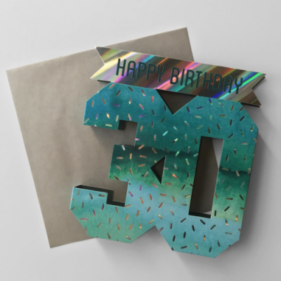 Card Medium 30th 3D Pop up