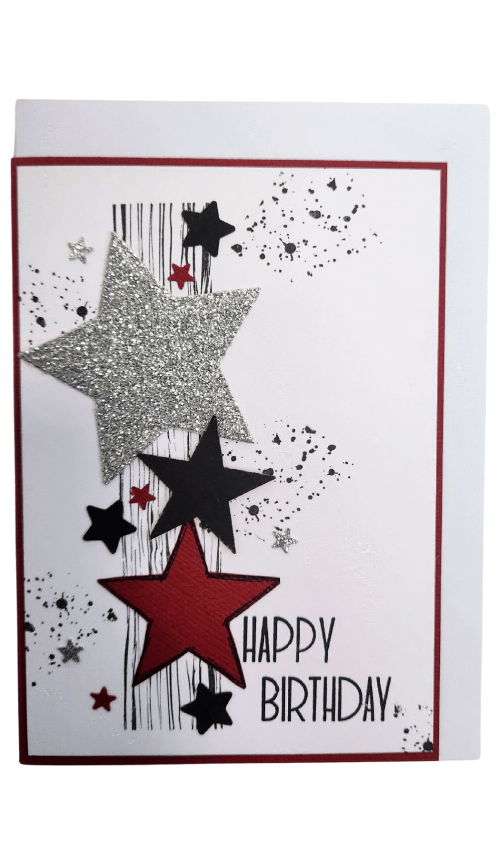Happy Birthday Stars Glitter Card