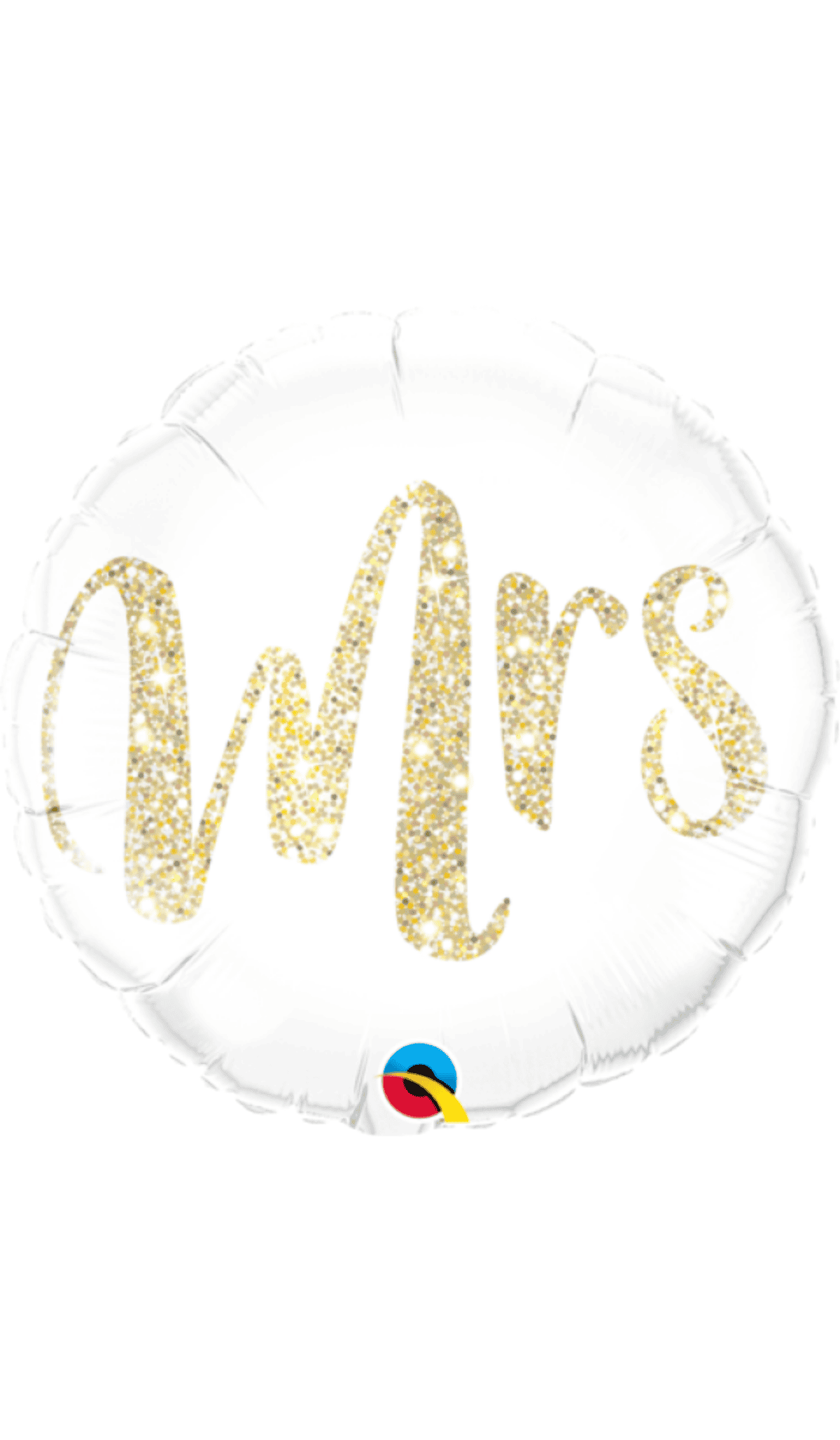 Mrs gold white foil balloon round