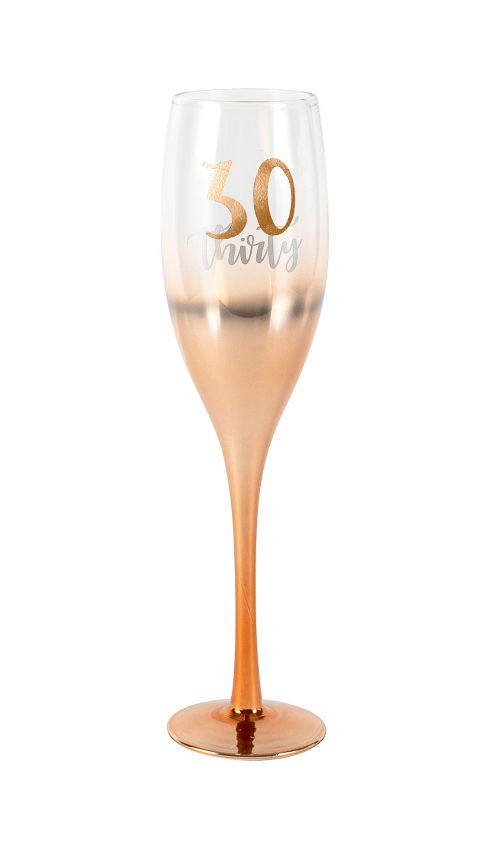 Ombre Rose Gold Champagne Glass 30 Thirty Birthday Gift