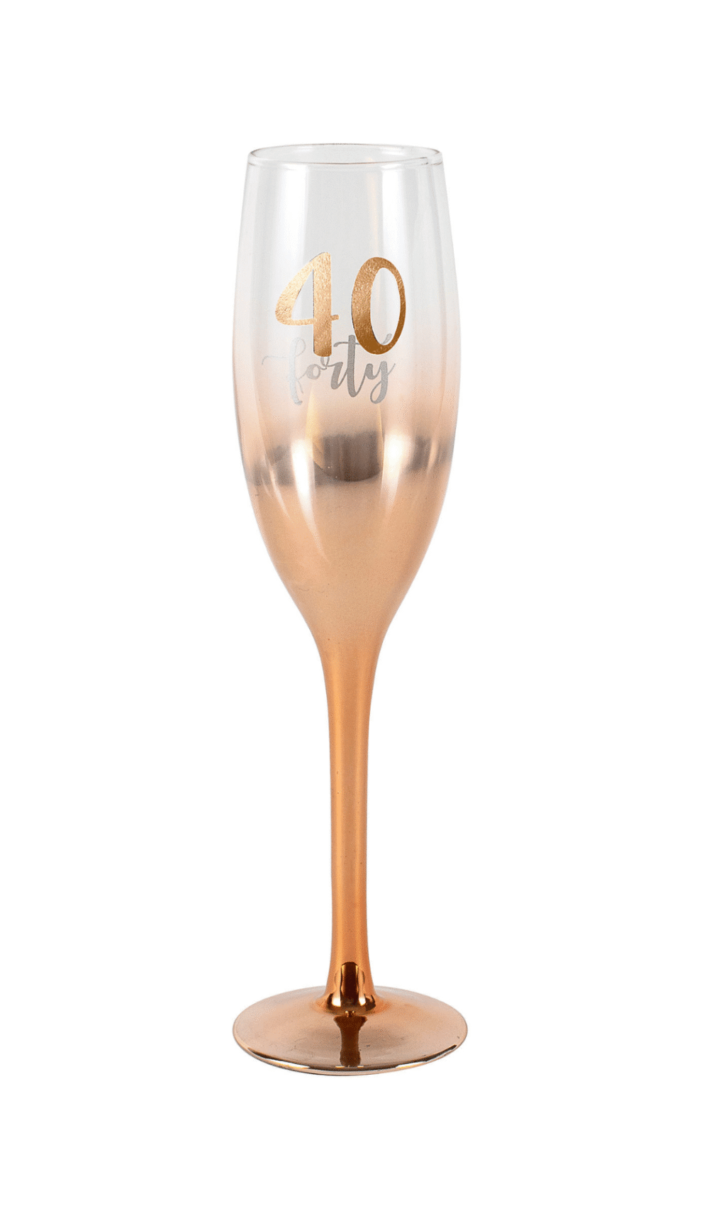 Ombre Rose Gold Champagne Glass 40 Thirty Birthday Gift