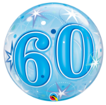 60th Birthday Blue Bubble Balloon