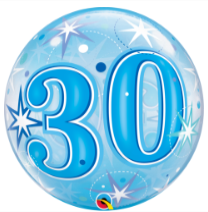 30th Birthday Blue Bubble Balloon