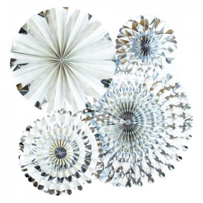 Paper Fan Set Silver