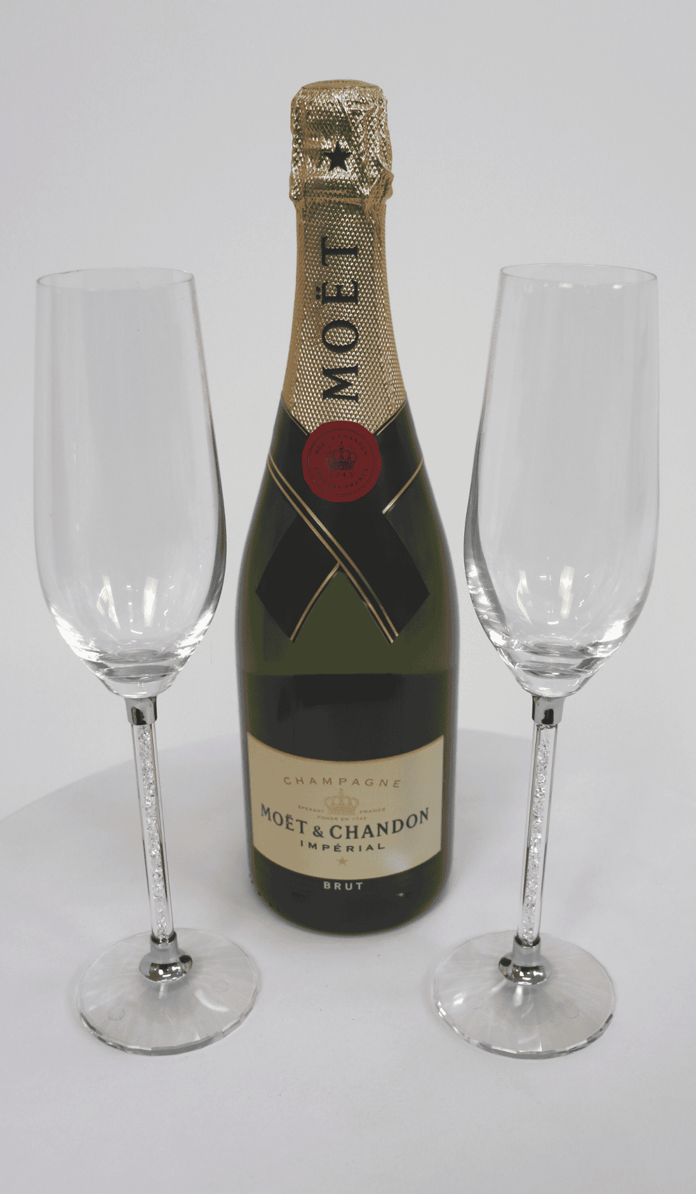 Diamante Stem Crystal Champagne Flutes