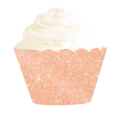 Rose Gold Glitter Cupcake Wrapper