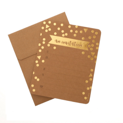 Invitations Confetti Kraft