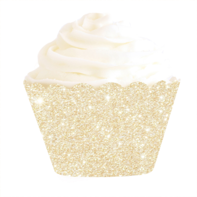 Gold Glitter Cupcake Wrapper