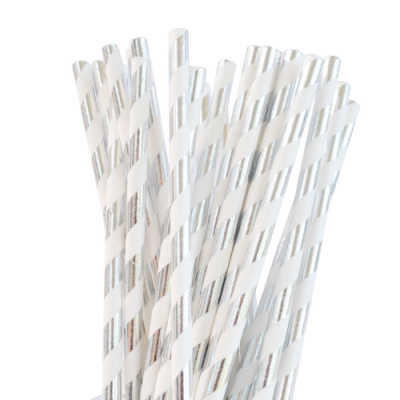 Silver Paper Straws
