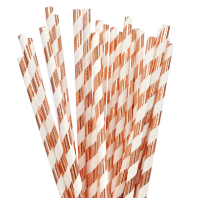 Rose Gold Paper Straws