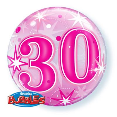 30th Birthday Pink Bubble Balloon