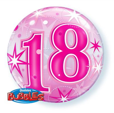 18th Birthday Pink Bubble Balloon