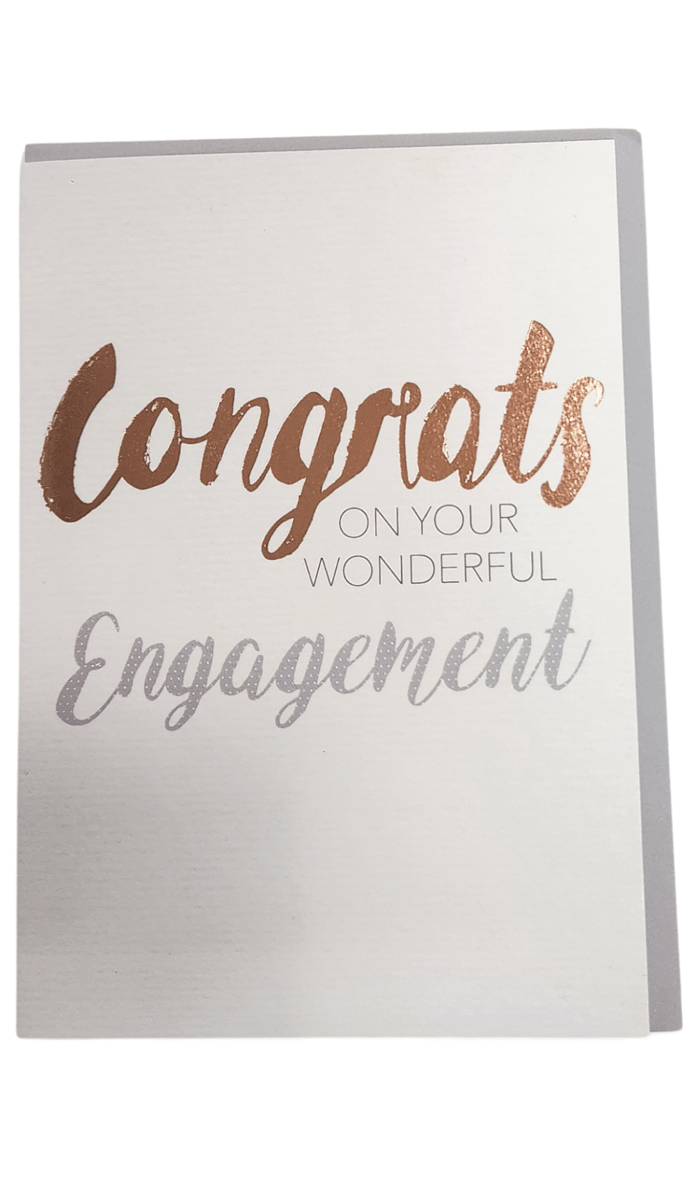 Congrats on your Engagement rose gold silver card