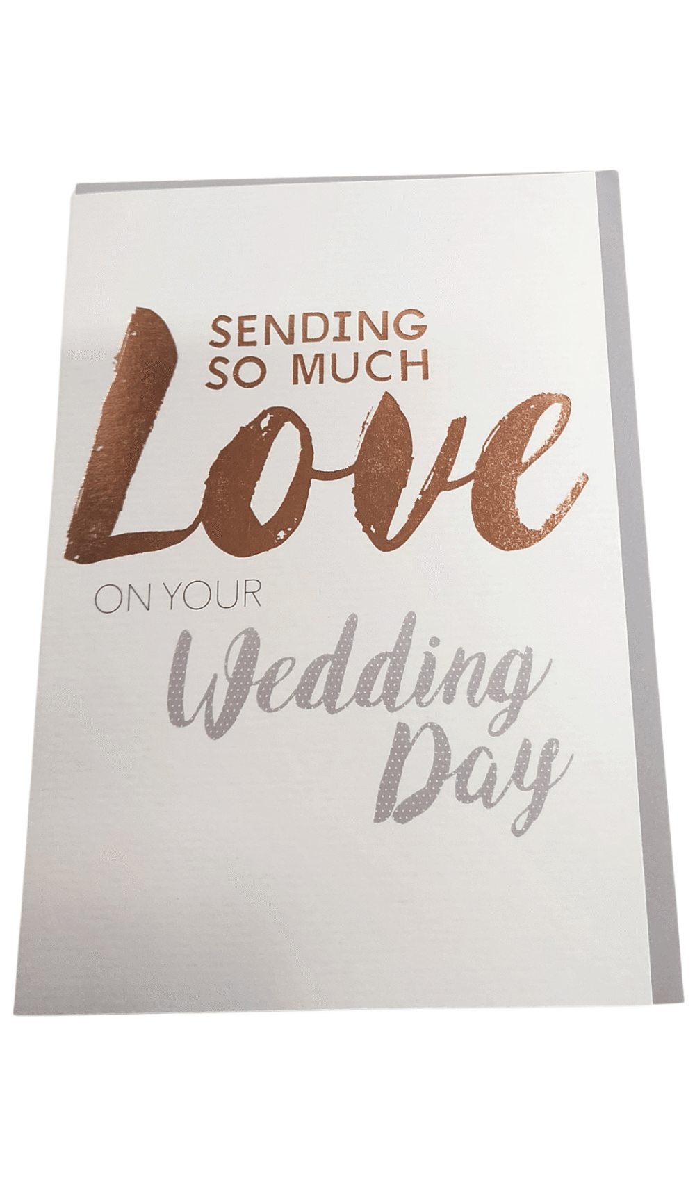 Sending so much love on your Weddng Day card rose gold silver