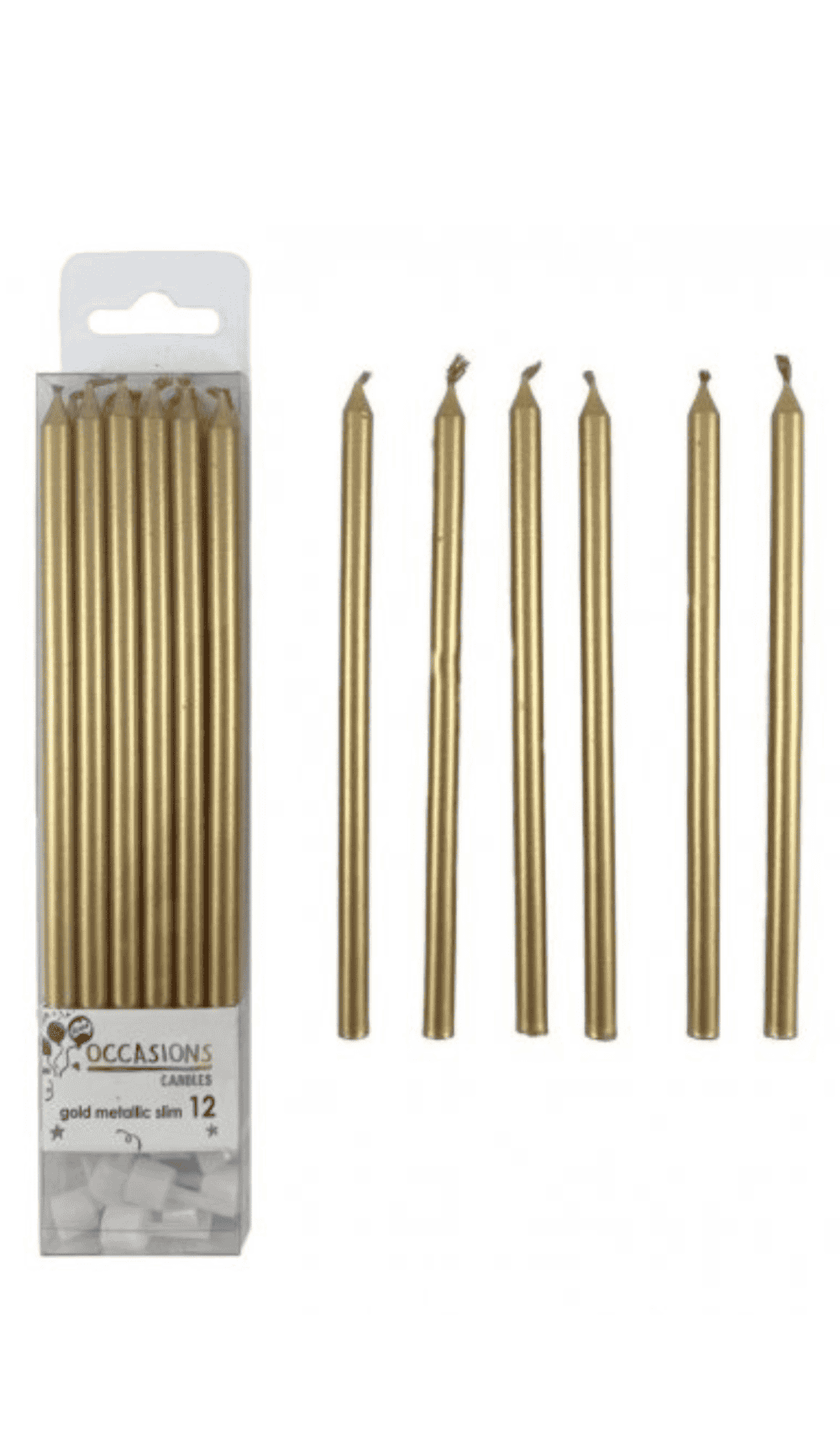 Slim Gold Cake Candles