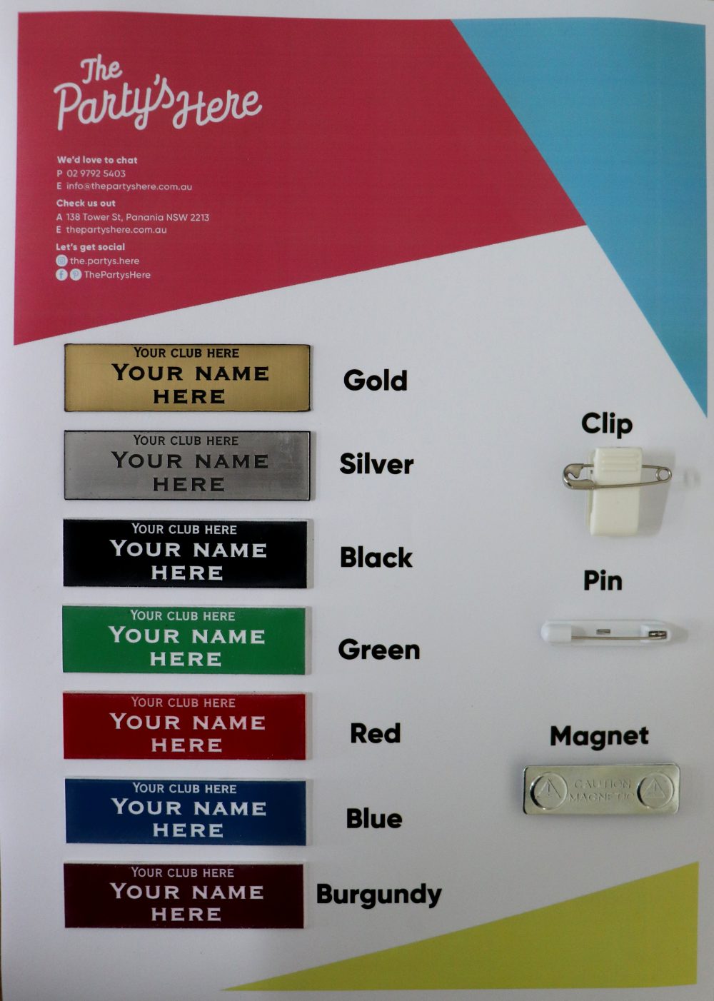 Badge engraved colour