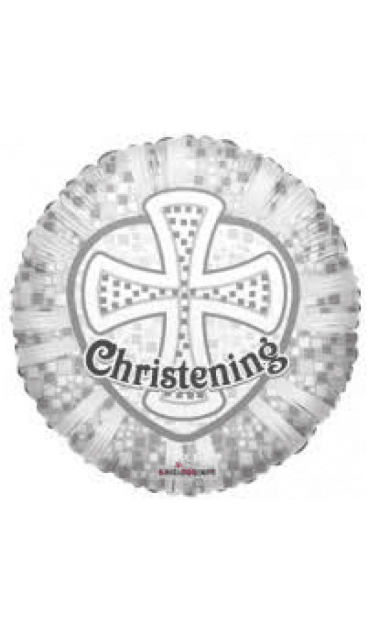 christening silver white foil balloon
