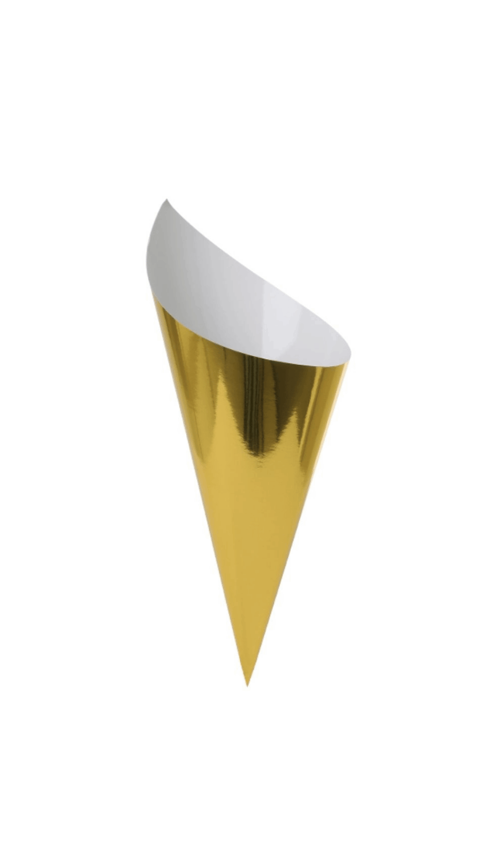 Metallic Gold Snack Cones Paper Party Catering