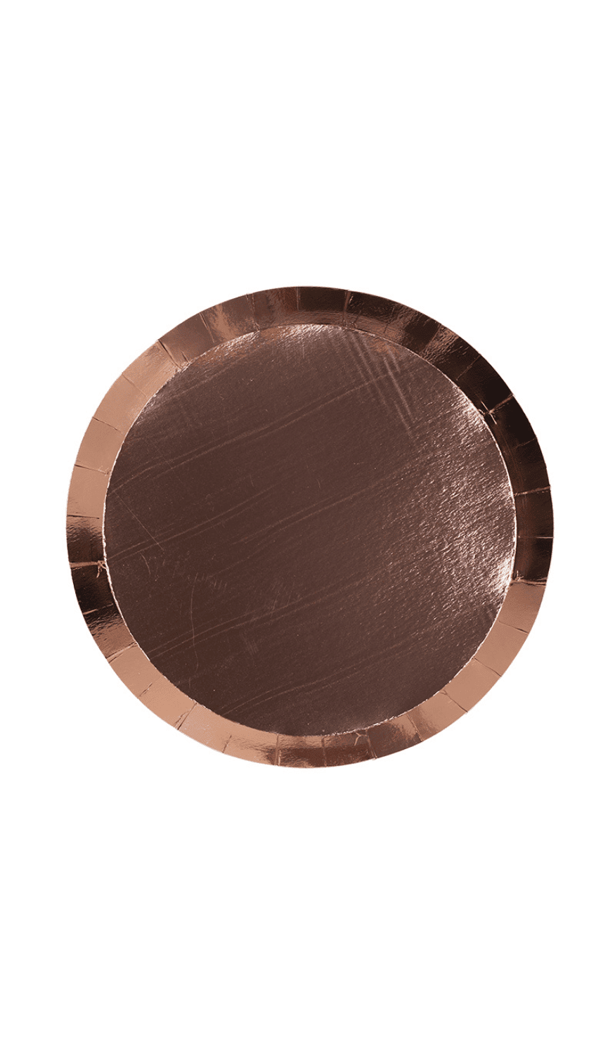 Snack Plates Paper Rose Gold