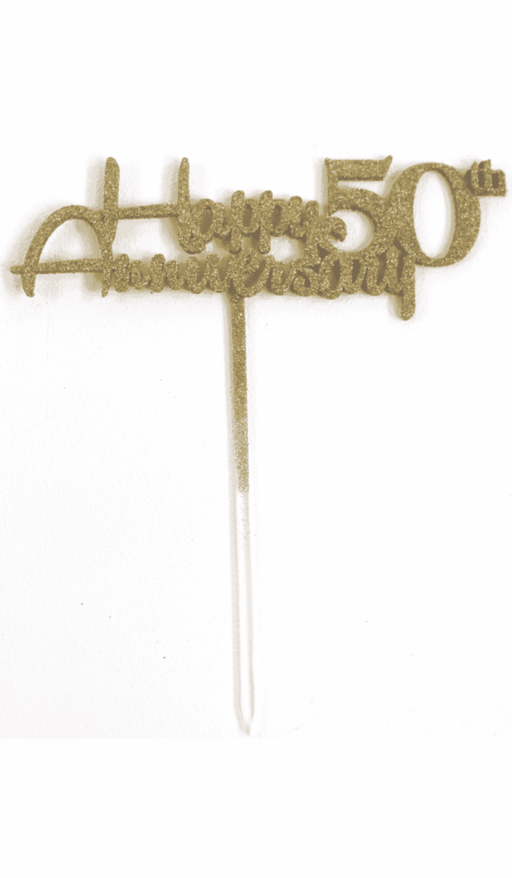 happy 50th anniversary gold glitter acrylic cake topper