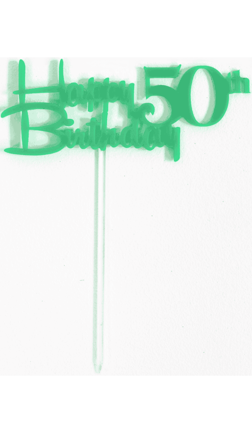 happy 50th birthday green acrylic cake topper