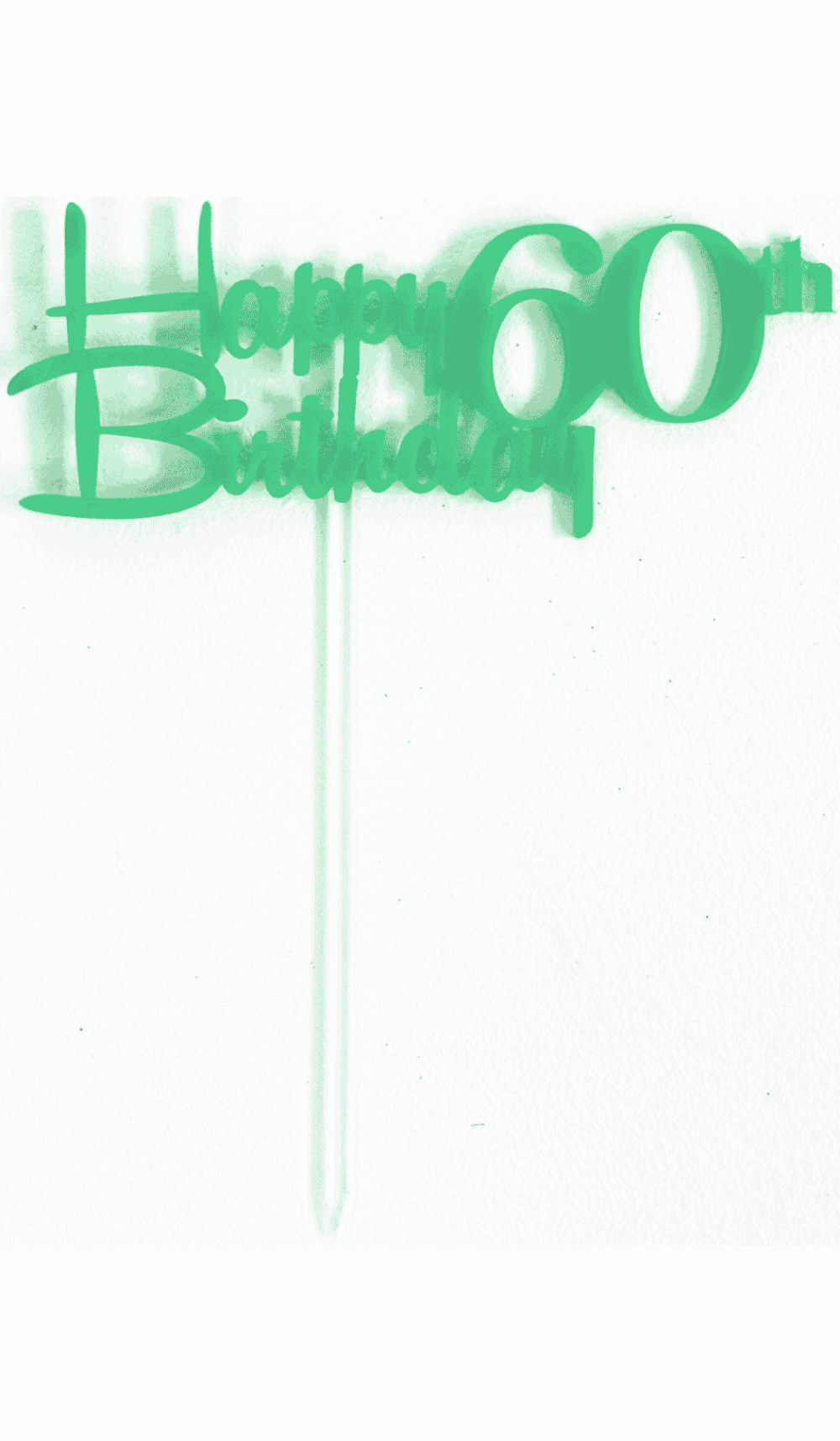 happy 60th birthday green acrylic cake topper