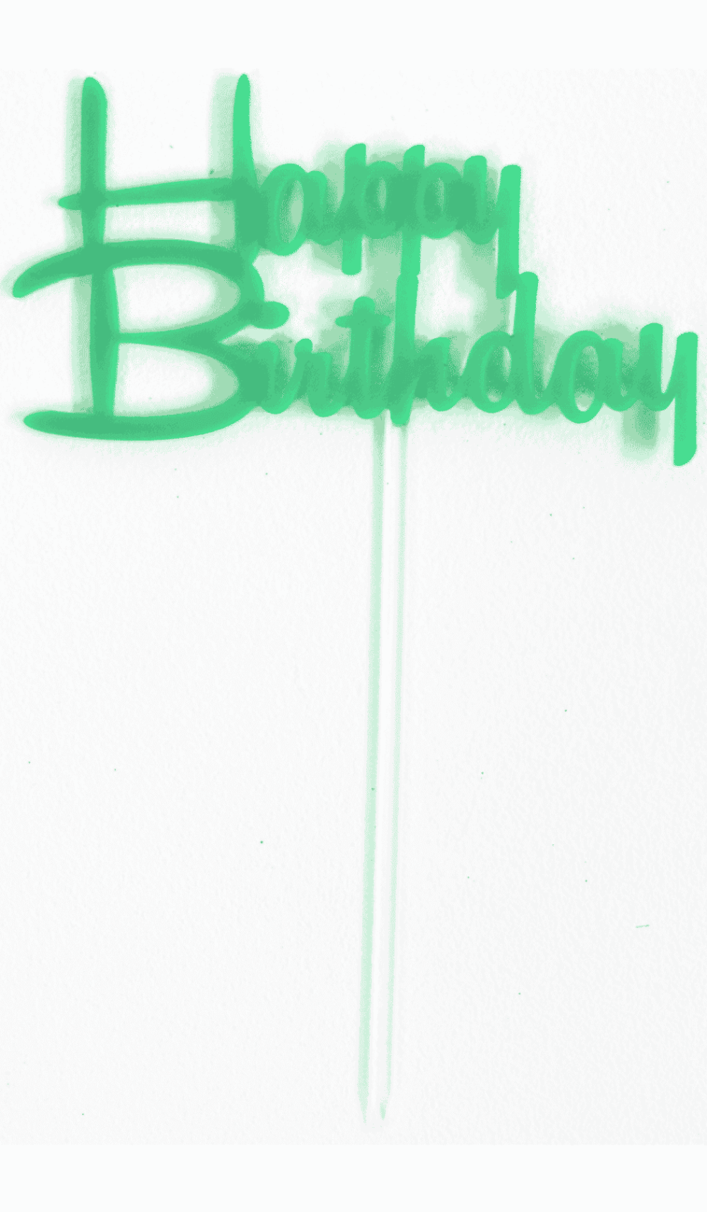 happy birthday green acrylic cake topper