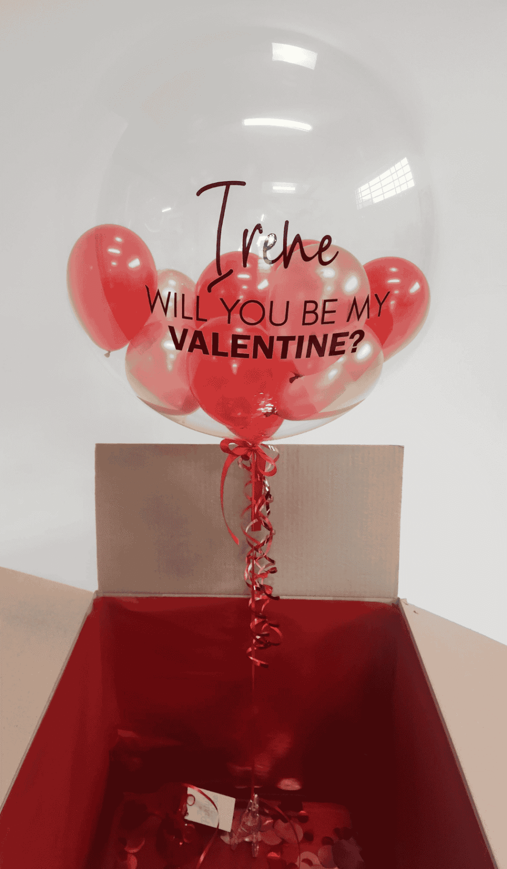 Balloon in a box surprise gift personalised delivery