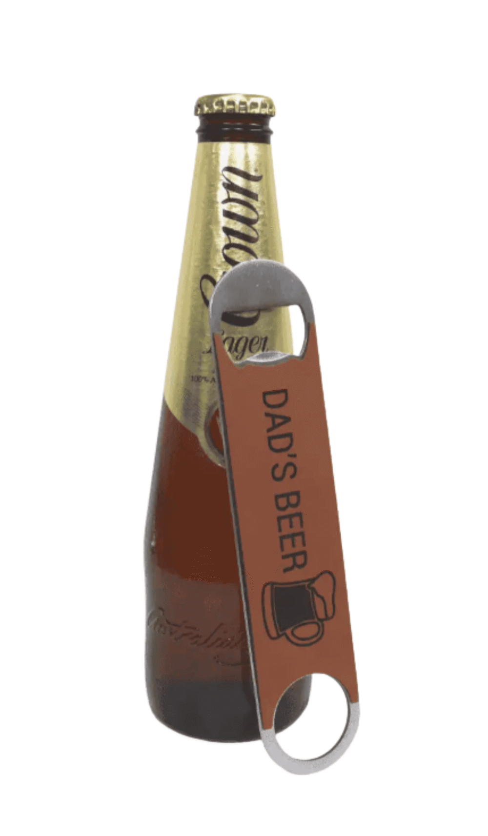 Leatherette Keyring Bottle Opener Rawhide