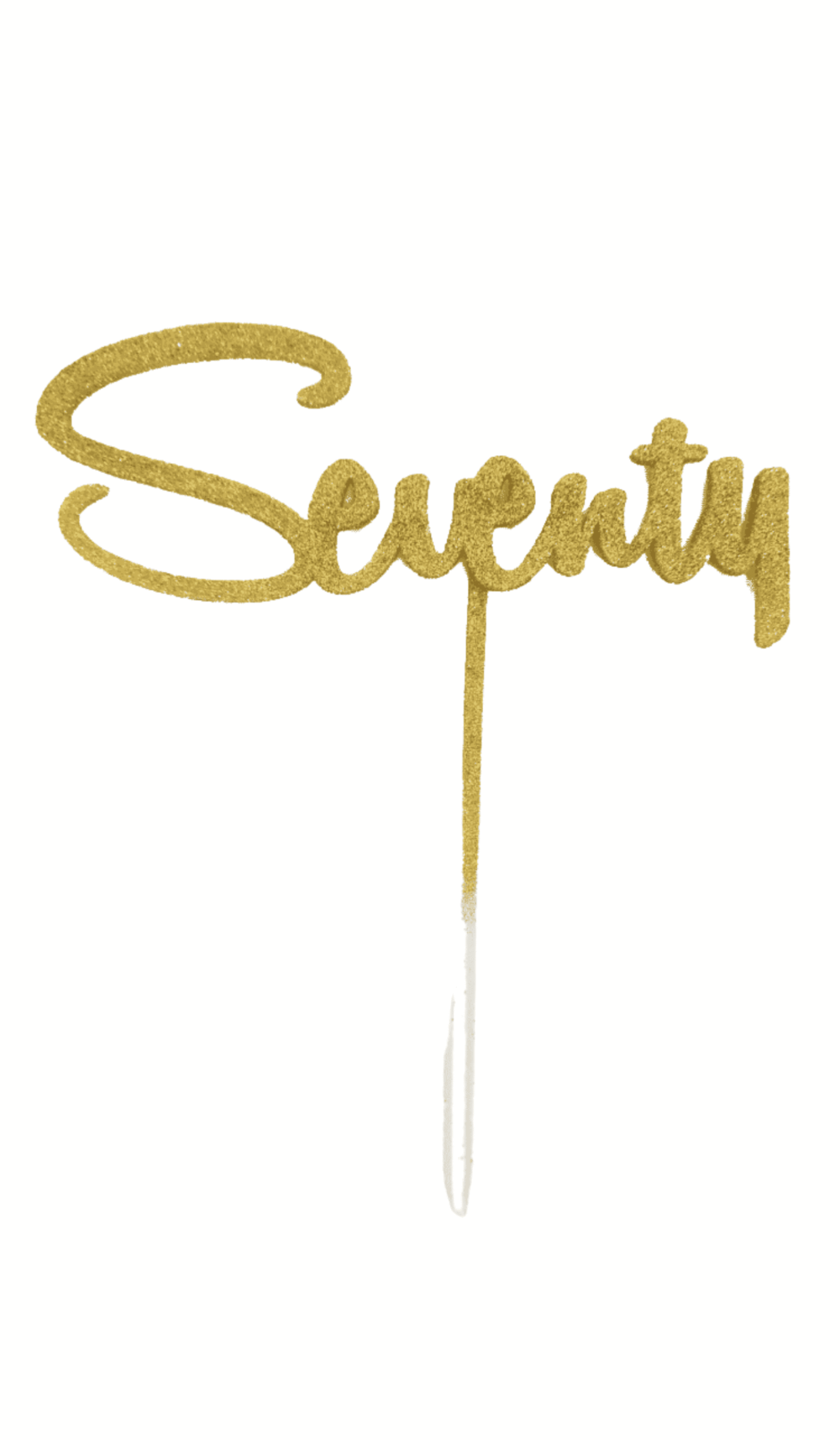 seventy gold glitter cake topper