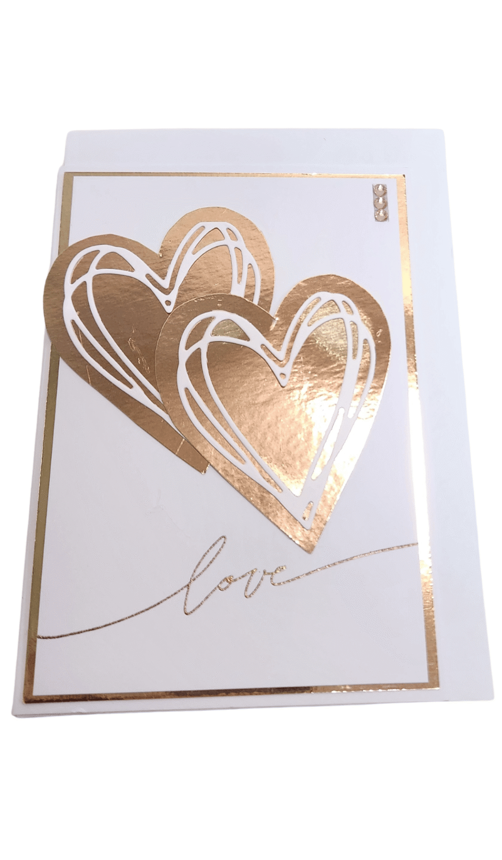 Rose Gold love hearts card