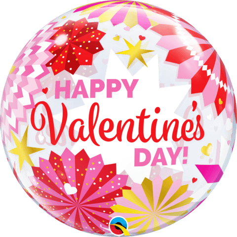 Valentines Paper Fans Bubble Balloon