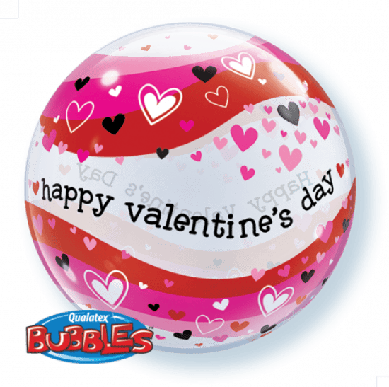 Valentines Heart Waves Bubble Balloon
