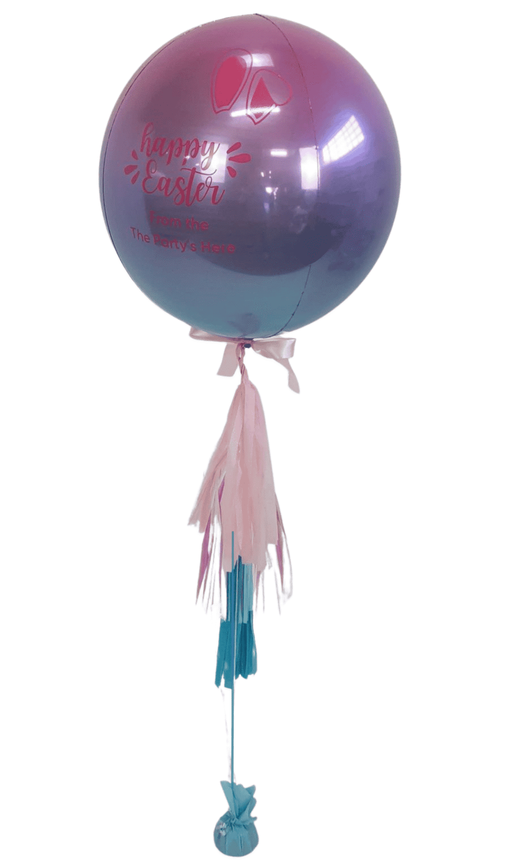 Personalised Foil Orbz Balloon Custom Lettering and Tassels