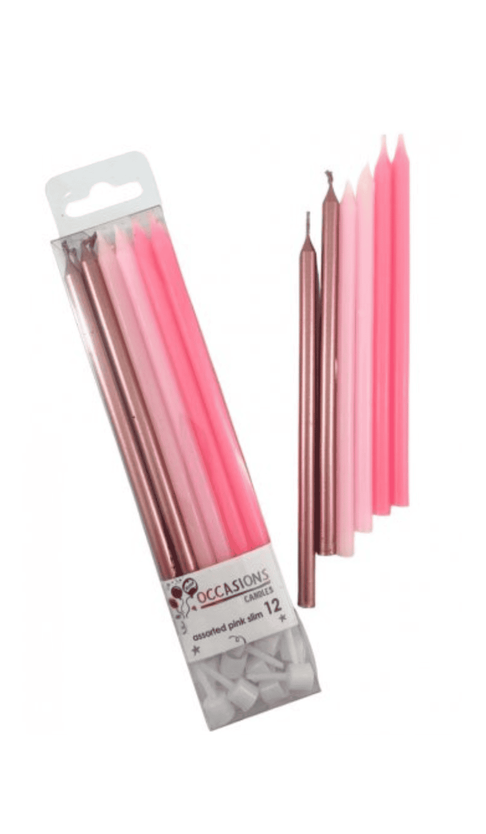 Pink Rose Gold Slim Cake Candles