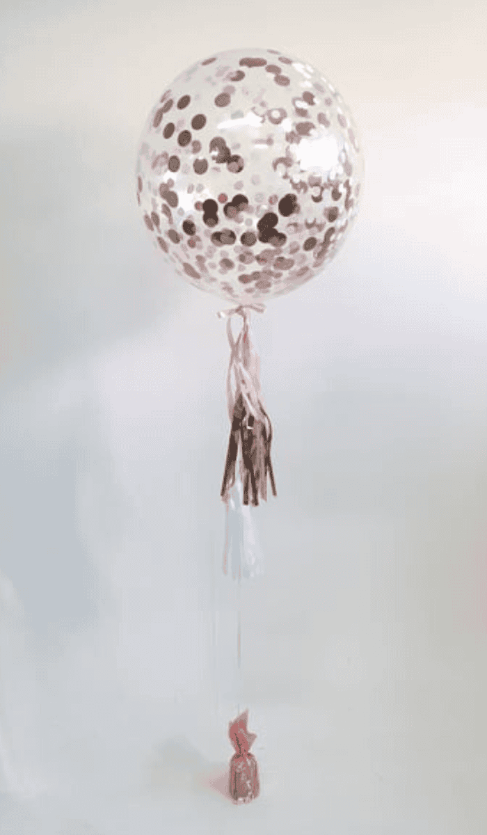 60cm Jumbo Latex Confetti Helium Filled Balloon Tassels